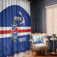 Cape Verde Basketball Custom Window Curtain Come On Blue Sharks - Wonder Print Shop