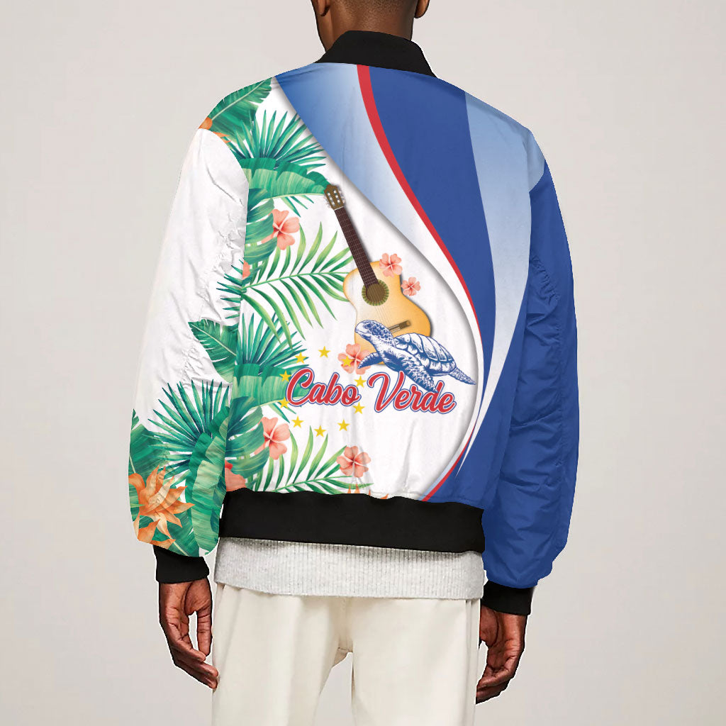 Cavaquinho Cabo Verde Bomber Jacket Cape Verdean Instrument Tropical Sea Turtle