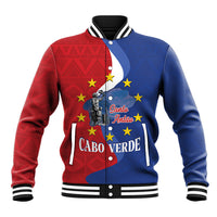 Santo Antao Cabo Verde Baseball Jacket Map With Me Maia Statue African Pattern