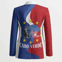 Santo Antao Cabo Verde Blazer Map With Me Maia Statue African Pattern