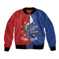 Santo Antao Cabo Verde Bomber Jacket Map With Me Maia Statue African Pattern