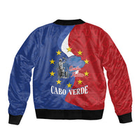 Santo Antao Cabo Verde Bomber Jacket Map With Me Maia Statue African Pattern