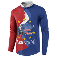 Santo Antao Cabo Verde Button Sweatshirt Map With Me Maia Statue African Pattern