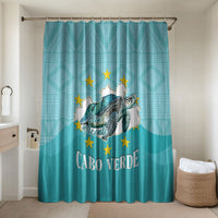 Sao Vincente Cabo Verde Bathroom Set Map With Sea Turtle African Pattern