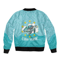 Sao Vincente Cabo Verde Bomber Jacket Map With Sea Turtle African Pattern