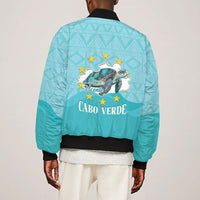 Sao Vincente Cabo Verde Bomber Jacket Map With Sea Turtle African Pattern