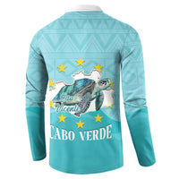 Sao Vincente Cabo Verde Button Sweatshirt Map With Sea Turtle African Pattern