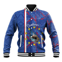 Personalized Santiago Cabo Verde Baseball Jacket Map With Farol de Dona Maria Pia