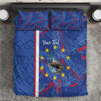 Personalized Santiago Cabo Verde Bedding Set Map With Farol de Dona Maria Pia