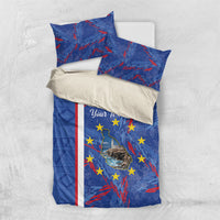 Personalized Santiago Cabo Verde Bedding Set Map With Farol de Dona Maria Pia
