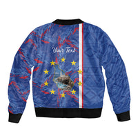 Personalized Santiago Cabo Verde Bomber Jacket Map With Farol de Dona Maria Pia