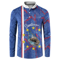 Personalized Santiago Cabo Verde Button Sweatshirt Map With Farol de Dona Maria Pia