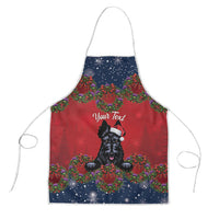 Scottish Terrier Christmas Personalised Apron Thistle Wreath Bow Nollaig Chridheil