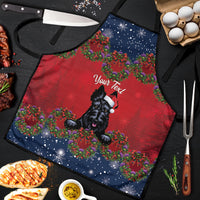 Scottish Terrier Christmas Personalised Apron Thistle Wreath Bow Nollaig Chridheil