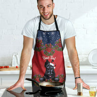 Scottish Terrier Christmas Personalised Apron Thistle Wreath Bow Nollaig Chridheil