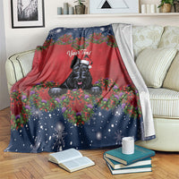 Scottish Terrier Christmas Personalised Blanket Thistle Wreath Bow Nollaig Chridheil