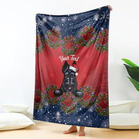 Scottish Terrier Christmas Personalised Blanket Thistle Wreath Bow Nollaig Chridheil