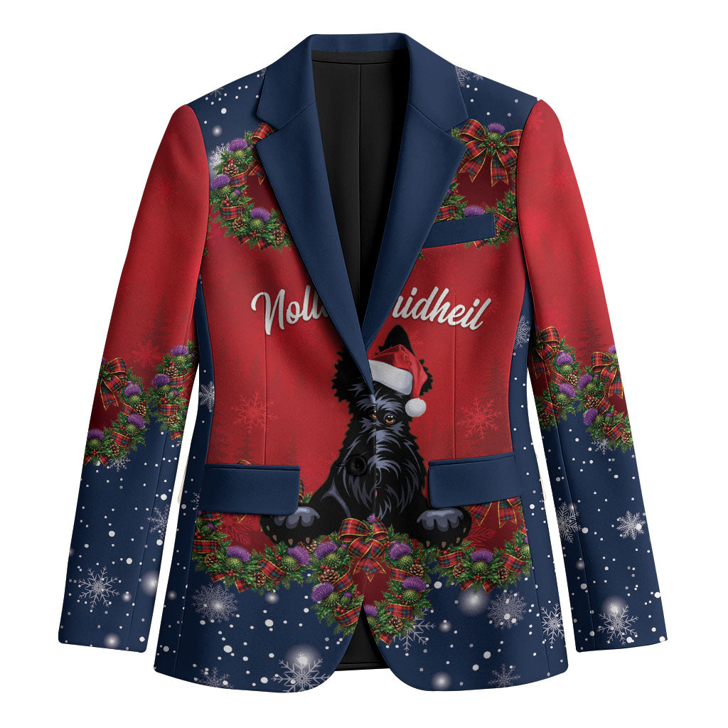 Scottish Terrier Christmas Personalised Blazer Thistle Wreath Bow Nollaig Chridheil