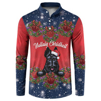 Scottish Terrier Christmas Personalised Button Sweatshirt Thistle Wreath Bow Nollaig Chridheil