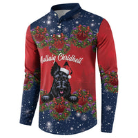 Scottish Terrier Christmas Personalised Button Sweatshirt Thistle Wreath Bow Nollaig Chridheil