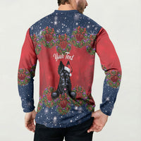 Scottish Terrier Christmas Personalised Button Sweatshirt Thistle Wreath Bow Nollaig Chridheil