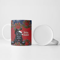 Scottish Terrier Christmas Personalised Ceramic Mug Thistle Wreath Bow Nollaig Chridheil