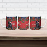 Scottish Terrier Christmas Personalised Ceramic Mug Thistle Wreath Bow Nollaig Chridheil