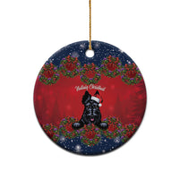 Scottish Terrier Christmas Personalised Ceramic Ornament Thistle Wreath Bow Nollaig Chridheil