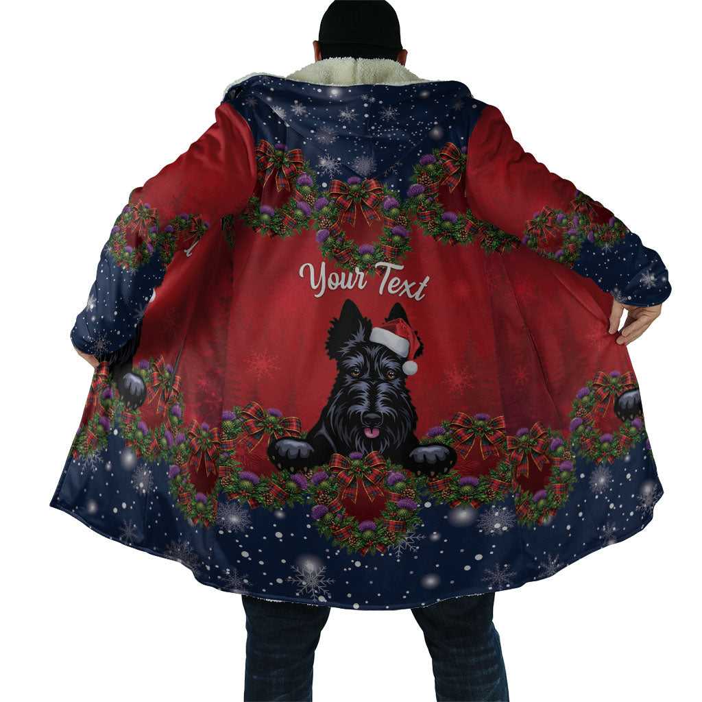 Scottish Terrier Christmas Personalised Cloak Thistle Wreath Bow Nollaig Chridheil