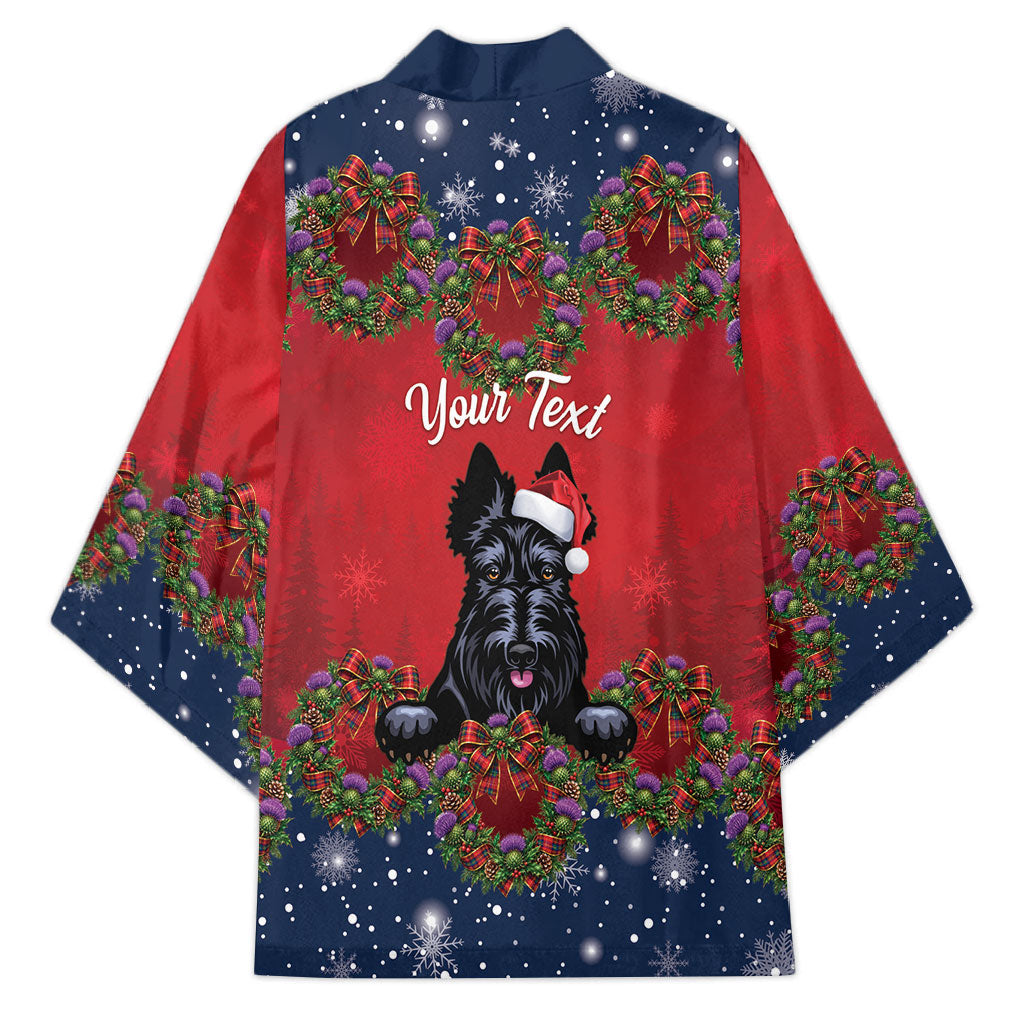 Scottish Terrier Christmas Personalised Kimono Thistle Wreath Bow Nollaig Chridheil