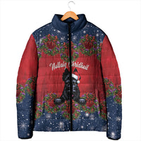 Scottish Terrier Christmas Personalised Padded Jacket Thistle Wreath Bow Nollaig Chridheil