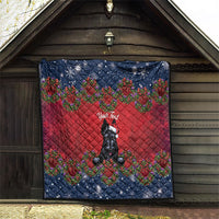 Scottish Terrier Christmas Personalised Quilt Thistle Wreath Bow Nollaig Chridheil