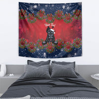 Scottish Terrier Christmas Personalised Tapestry Thistle Wreath Bow Nollaig Chridheil