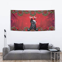 Scottish Terrier Christmas Personalised Tapestry Thistle Wreath Bow Nollaig Chridheil