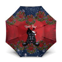Scottish Terrier Christmas Personalised Umbrella Thistle Wreath Bow Nollaig Chridheil