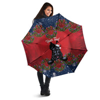 Scottish Terrier Christmas Personalised Umbrella Thistle Wreath Bow Nollaig Chridheil
