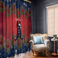 Scottish Terrier Christmas Personalised Window Curtain Thistle Wreath Bow Nollaig Chridheil