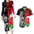 New Zealand And England Rugby Couples Matching Long Sleeve Bodycon Dress and Hawaiian Shirt 2023 World Cup All Black Combine Red Roses - Wonder Print Shop