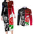 New Zealand And England Rugby Couples Matching Long Sleeve Bodycon Dress and Long Sleeve Button Shirt 2023 World Cup All Black Combine Red Roses - Wonder Print Shop