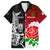 New Zealand And England Rugby Family Matching Long Sleeve Bodycon Dress and Hawaiian Shirt 2023 World Cup All Black Combine Red Roses - Wonder Print Shop