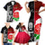 New Zealand And England Rugby Family Matching Short Sleeve Bodycon Dress and Hawaiian Shirt 2023 World Cup All Black Combine Red Roses - Wonder Print Shop