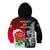 New Zealand And England Rugby Kid Hoodie 2023 World Cup All Black Combine Red Roses - Wonder Print Shop