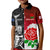 New Zealand And England Rugby Kid Polo Shirt 2023 World Cup All Black Combine Red Roses - Wonder Print Shop