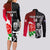 Custom New Zealand And England Rugby Couples Matching Long Sleeve Bodycon Dress and Long Sleeve Button Shirt 2023 World Cup All Black Combine Red Roses - Wonder Print Shop