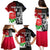 Custom New Zealand And England Rugby Family Matching Puletasi Dress and Hawaiian Shirt 2023 World Cup All Black Combine Red Roses - Wonder Print Shop