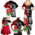 Custom New Zealand And England Rugby Family Matching Summer Maxi Dress and Hawaiian Shirt 2023 World Cup All Black Combine Red Roses - Wonder Print Shop