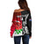 Custom New Zealand And England Rugby Off Shoulder Sweater 2023 World Cup All Black Combine Red Roses - Wonder Print Shop