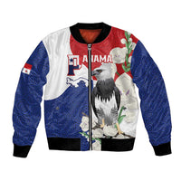 Red, blue & white bomber jacket, full-zip, eagle graphic on front
