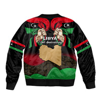 Unisex bomber jacket, black with Libya map and 72nd Anniversary graphic on back