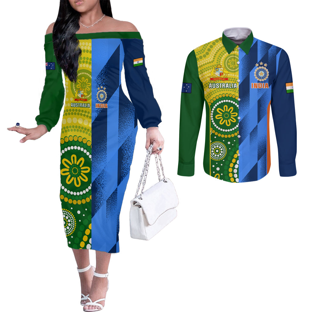 australia-and-india-cricket-couples-matching-off-the-shoulder-long-sleeve-dress-and-long-sleeve-button-shirt-2023-world-cup-final-together